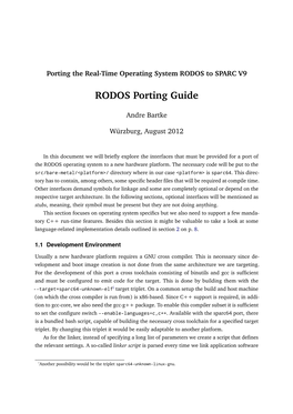 RODOS Porting Guide