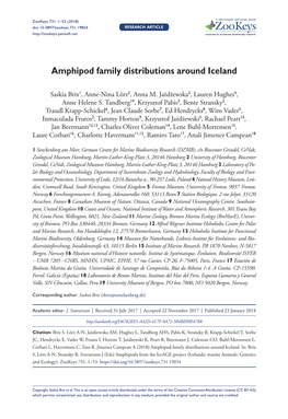 ﻿﻿﻿﻿﻿Amphipod Family Distributions Around Iceland
