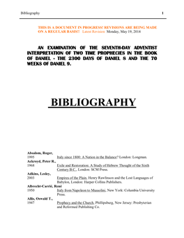 General Bibliography for Documents on This Website