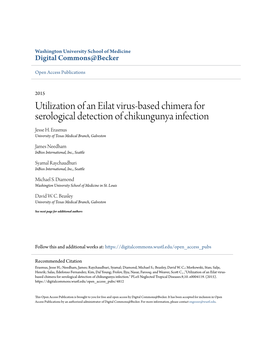 Utilization of an Eilat Virus-Based Chimera for Serological Detection of Chikungunya Infection Jesse H
