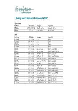 Steering and Suspension Components 0902