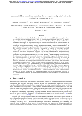 A Mean-Field Approach for Modeling the Propagation of Perturbations In