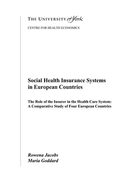 Social Health Insurance Systems in European Countries