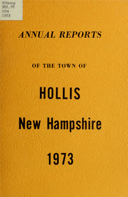 Annual Reports of the Officers and Committees of the Town of Hollis