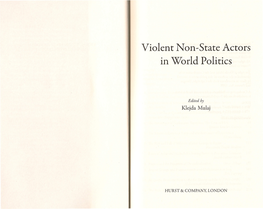 Violent Non-State Actors in World Politics
