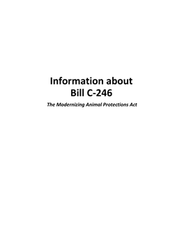 Information About Bill C-246