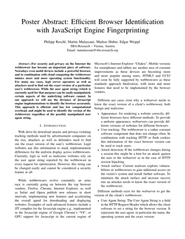 Efficient Browser Identification with Javascript Engine Fingerprinting