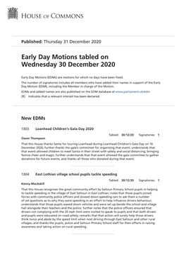 View Early Day Motions PDF File 0.12 MB