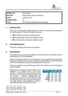 2014 Resident Satisfaction Survey Results