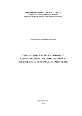 Dissertação Engajamento Redes Sociais Na Construção De