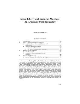 Sexual Liberty and Same-Sex Marriage: an Argument from Bisexuality