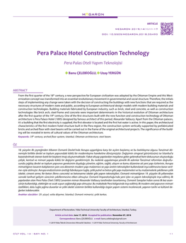 Pera Palace Hotel Construction Technology
