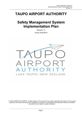 Taupō Airport Authority Committee Meeting Held on 19/02/2018