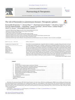 The Role of Flavonoids in Autoimmune Diseases: Therapeutic Updates