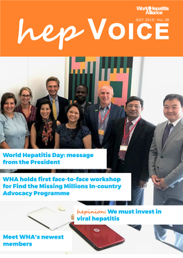 We Must Invest in Viral Hepatitis WHA Holds First Face-To-Face Workshop For