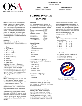 School Profile 2020-2021