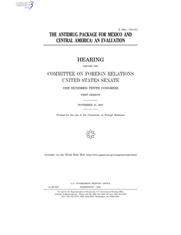 The Antidrug Package for Mexico and Central America: an Evaluation