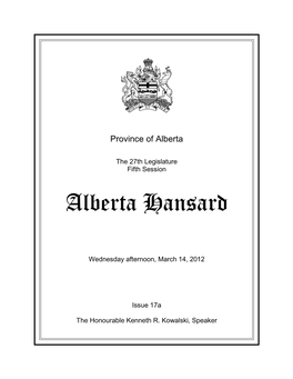 Alberta Hansard