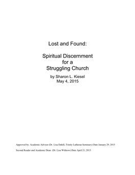 Lost and Found: Spiritual Discernment for a Struggling Church