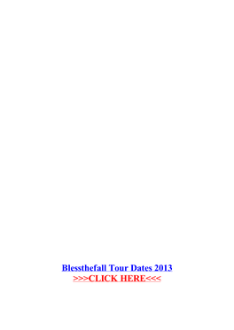 Blessthefall Tour Dates 2013