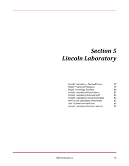 Section 5 Lincoln Laboratory