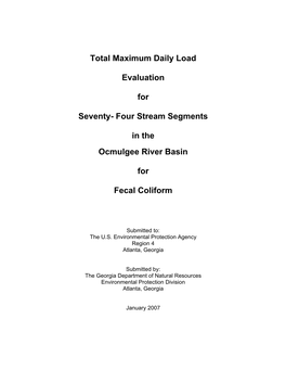 Fecal Coliform TMDL Report