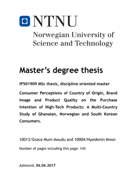 Master's Degree Thesis