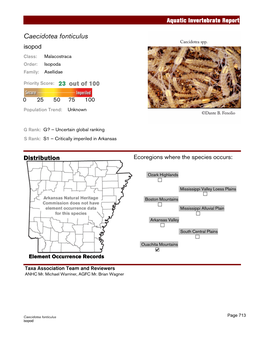 Aquatic Invertebrate Report