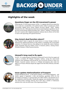 Highlights of the Week