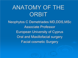 ANATOMY of the ORBIT.Pdf