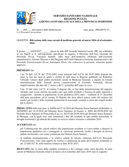 Servizio Sanitario Nazionale Regione Puglia Azienda Sanitaria Locale Della Provincia Di Brindisi