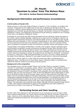 'Quoniam Tu Solus' from the Nelson Mass