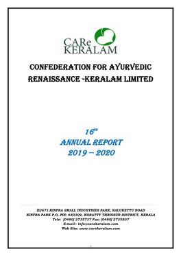 16Th Annual Report 2019 -- 2020