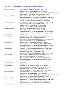 Tennent's Caledonia Regional League Division 1 (Men's)