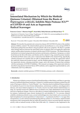 Interrelated Mechanism by Which the Methide Quinone Celastrol