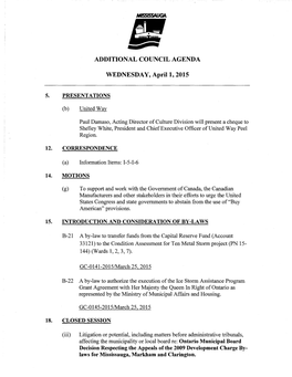 Council Additional Agenda