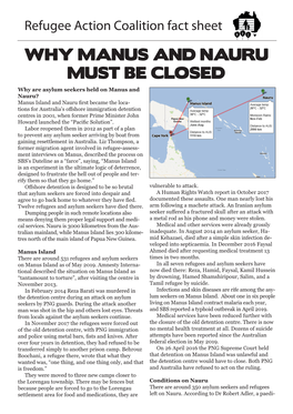 Why Manus and Nauru Must Be Closed