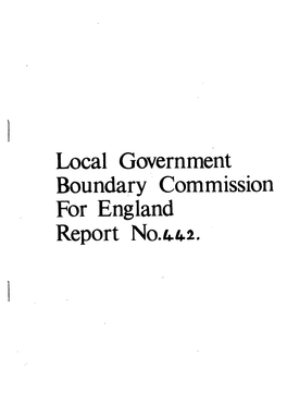 Local Government Boundary Commission for England Report LOCAL GOVERNMENT