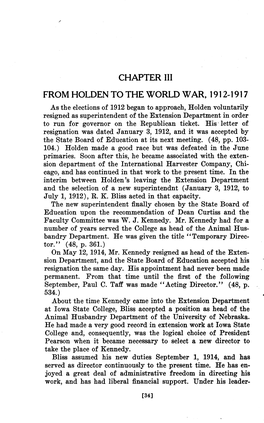 From Holden to the World War, 1912-1917