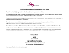 2020 Trust Women Kansas General Election Voter Guide