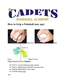 How to Grip a Palm Ball Change Up.Docx