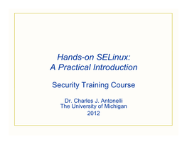 Hands-On Selinux: a Practical Introduction