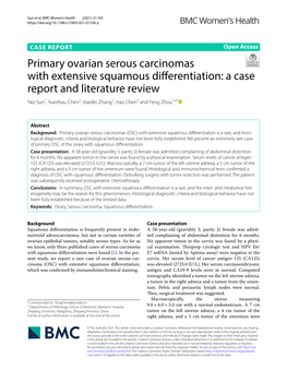 Primary Ovarian Serous Carcinomas With