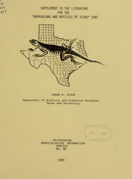 "Amphibians and Reptiles of Texas" 1987