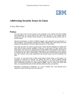 Addressing Security Issues in Linux