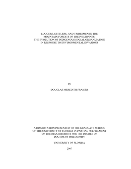 Loggers, Settlers, and Tribesmen in the Mountain Forests of the Philippines: the Evolution of Indigenous Social Organization in Response to Environmental Invasions