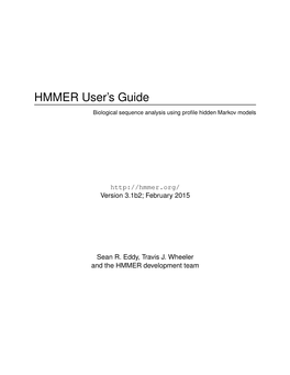 HMMER User's Guide