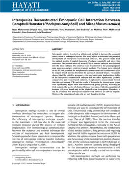 H a Y at I ISSN: 1978-3019 Journal of Biosciences EISSN: 2086-4094