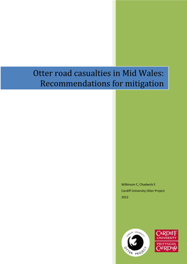 Otter Casualties in Mid Wales: Recommendations for Mitigation