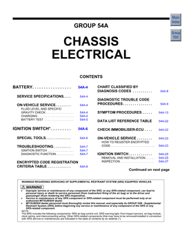 Group 54A Chassis Electrical